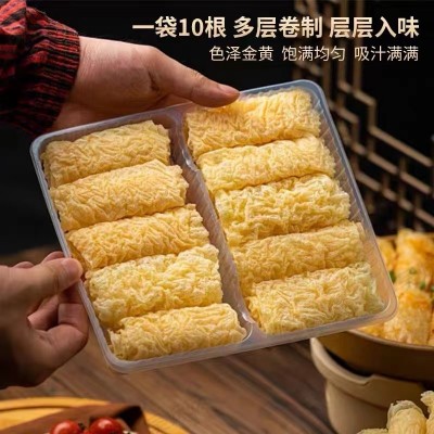 响铃卷麻辣烫螺蛳粉油炸干货涮火锅食材腐竹素食豆腐皮卷商用批发 1盒图2