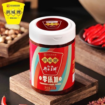 批发鹃城牌四川郫县豆瓣酱豆瓣600g瓶装一级红油黑豆瓣酱川菜调味2瓶图3