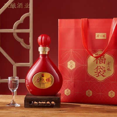 金六福财运鸿福兼香型50.8度白酒整箱纯粮喜事婚庆喜宴送礼原厂2箱图3