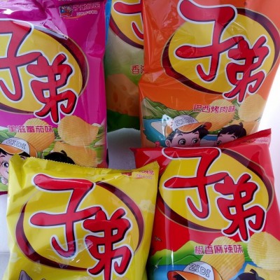 子弟食品 95g子弟麻辣/番茄/黄瓜/原味/烤肉/海苔味 薯片 批发5袋
