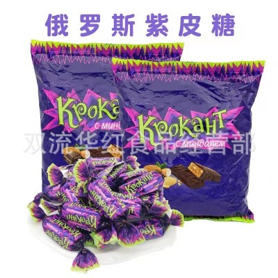 紫皮糖KND巧克力味夹心糖100g 整件24袋500g紫皮糖15袋图4