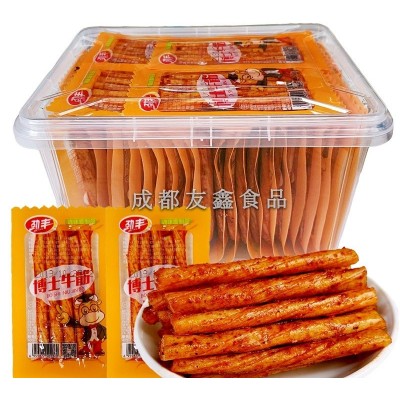 劲丰 博士牛筋味调味面制品 素牛筋辣条麻辣零食批发 1盒=50小袋3盒