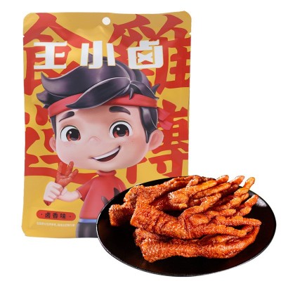 王小卤虎皮凤爪100g香辣卤香火锅椒麻味卤味熟食鸡爪即食批发代发2袋图3