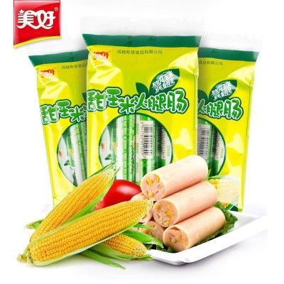 美好甜玉米火腿肠休闲零食泡方便面批发即食方便速食香肠火腿肠1箱图2