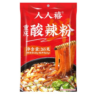 人人禧265g正宗重庆酸辣粉袋装圆粗湿粉条速食自煮大份量粉条批发10袋图4