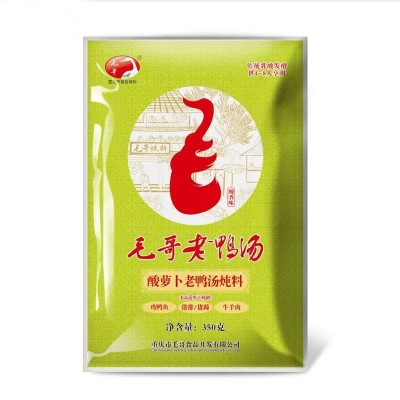 重庆毛哥老鸭汤酸萝卜炖汤料350g清汤酸汤家用煲汤调味料煲汤佐料4袋图5