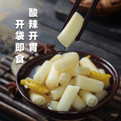 泡藕带400g新鲜泡椒藕尖湖北特产泡椒凉菜酸辣味下饭菜即食泡藕带10袋