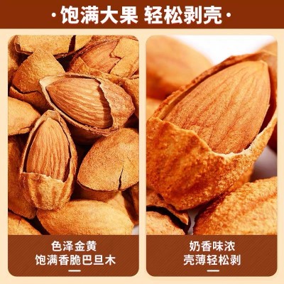 新疆特产巴旦木 办公室零食休闲干果坚果大量批发纸皮巴达木1盒图4