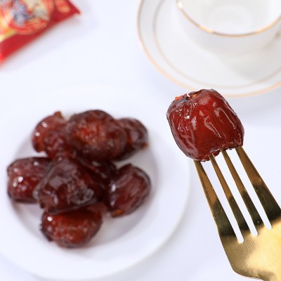 沧州现货阿胶枣480g厂家批发休闲零食金丝小枣无核蜜枣红枣即食1袋图4