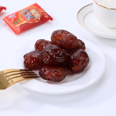 沧州现货阿胶枣480g厂家批发休闲零食金丝小枣无核蜜枣红枣即食1袋图2