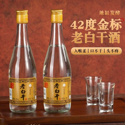光瓶42度浓香型白酒衡水整箱批发纯粮酿造白酒金标老白干酒厂家1箱图3