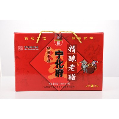 山西特产宁化府5度三年老陈醋330ml装家用送人礼盒款食品调味品1盒图4