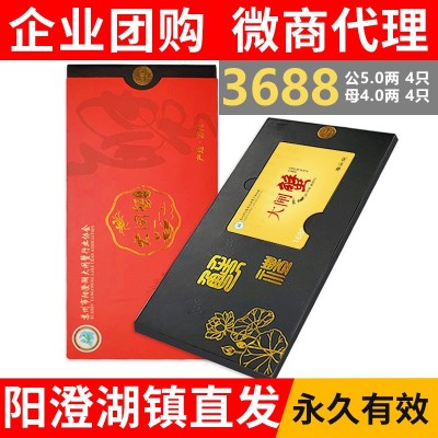 大闸蟹蟹券3688型鲜活螃蟹中秋礼券提货卡券阳澄湖镇发(微商代理)1盒