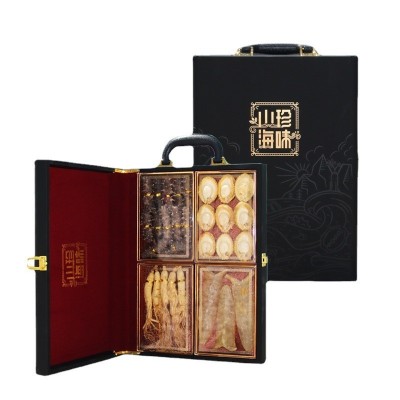 中秋节日送礼品高档淡干海参鲍鱼礼盒装花胶人参四拼海味干货滋补 1盒图5