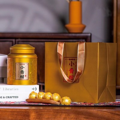 新会小青柑罐装陈皮普洱熟茶小青桔新茶叶黄金柑柑普橘子茶500克 2斤图2