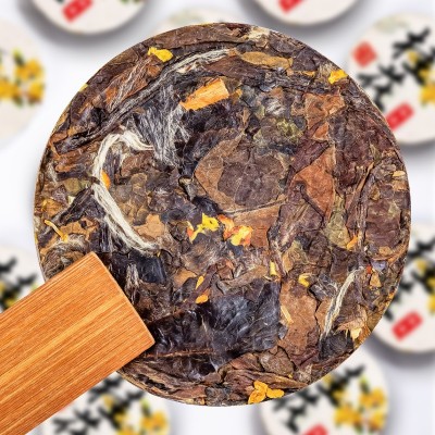 桂花白茶 小茶饼福鼎茶叶寿眉桂花+枣香老白茶饼250克陈香 1件图2