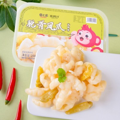 酸辣无骨鸡爪即食网红小吃柠檬脱骨鸡爪去骨泡椒凤爪盒装零食整箱 1盒