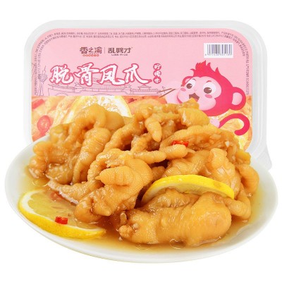 酸辣无骨鸡爪即食网红小吃柠檬脱骨鸡爪去骨泡椒凤爪盒装零食整箱 1盒图5