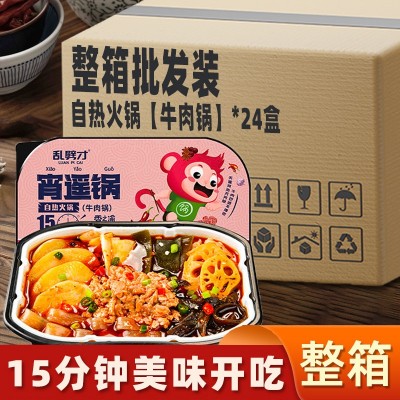 乱劈才整箱自热牛肉火锅方便速食食品宿舍懒人夜宵麻辣自热小火锅 2箱