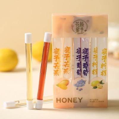 源头厂家便携迷你吸管装水果味蜂蜜 2盒图2