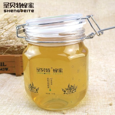 圣贝特1000g洋槐蜂蜜卡扣瓶装农家蜂蜜洋槐蜂蜜灌装分装土蜂蜜 2瓶图2