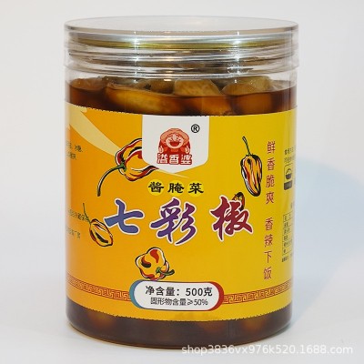 灯笼泡椒酸辣五彩椒500g瓶装脆口下饭蒜泡辣椒厂家一件代发 1瓶