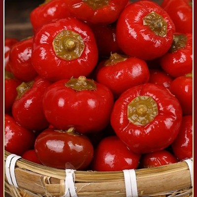 泡椒灯笼椒1.5kg 泡珠子椒圆椒灯笼泡椒牛蛙调味料酸辣泡菜批发 1瓶图3