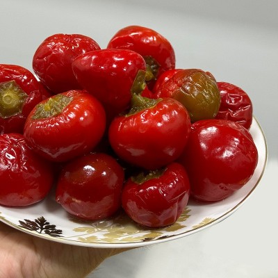 灯笼椒商用腌制泡菜泡辣椒珠子椒圆椒子弹头草莓椒批发餐饮泡辣椒 1袋图2