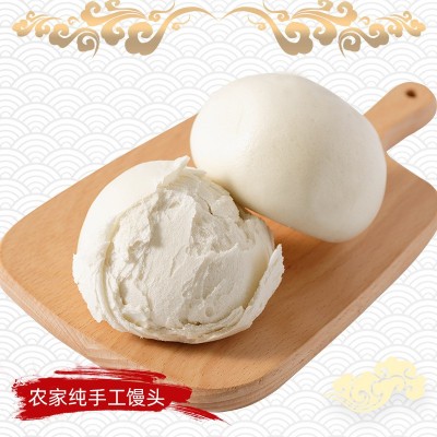 山东纯手工老面馒头手撕千层大饽饽原味呛面白面馍馍袋装家 用早餐 1个图5