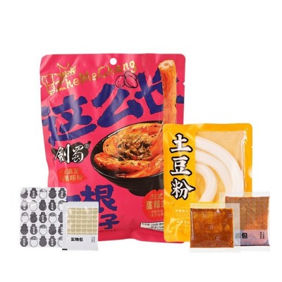 剑蜀一根粉耗子空心粗条粉耗子夜宵解馋带料包方便速食派发 1件图2
