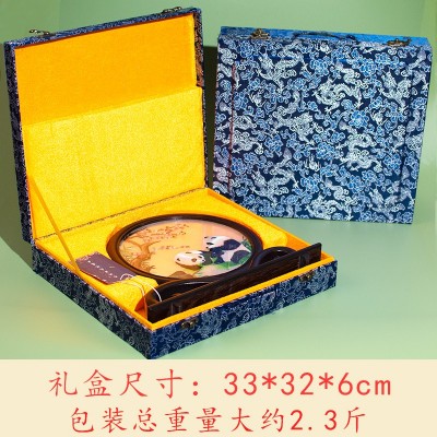 刺绣摆件手工双面苏绣摆台中国风工艺品小摆件新中式桌面熊猫礼品 1个图4