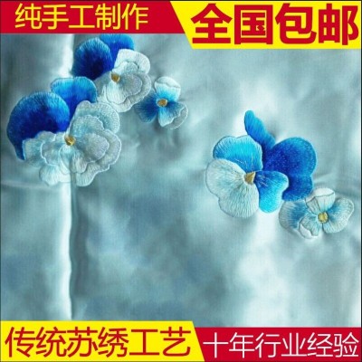 厂家供应手工苏州刺绣 手工绣花 化纤服装刺绣 1件