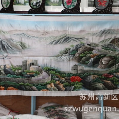 苏绣绣片单面绣客厅家居会议室装饰画苏州手工刺绣山水画批发 1个图2