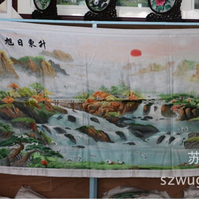 苏绣绣片单面绣客厅家居会议室装饰画苏州手工刺绣山水画批发 1个图5