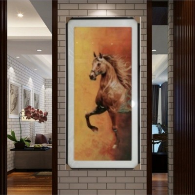 苏绣墙布装饰画苏州刺绣新中式现代装饰画马到成功玄关画玉堂富贵 2件