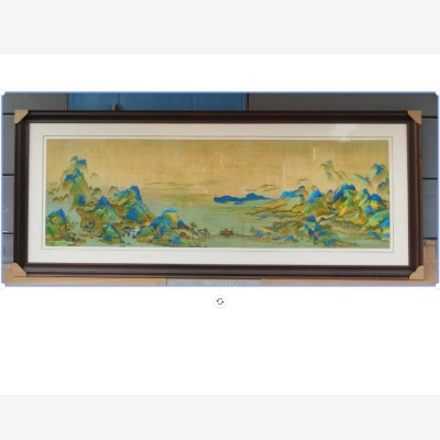 千里江山苏绣客厅挂画苏州刺绣沙发背景墙装饰画山水风景壁画送礼 2副
