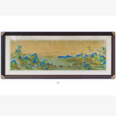 千里江山苏绣客厅挂画苏州刺绣沙发背景墙装饰画山水风景壁画送礼 2副图5