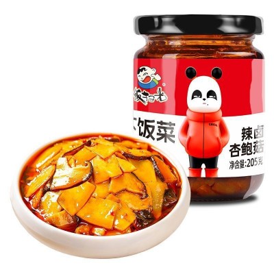 饭扫光辣卤杏鲍菇香菌蕨菜竹笋金针菇拌饭菜咸菜榨菜下饭菜开胃菜 4瓶