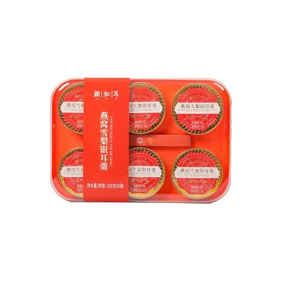 颜如耳鲜炖燕窝雪梨银耳羹礼盒小金碗6碗装银耳羹免煮开盖即食 1箱图5