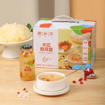 颜如耳木瓜鲜炖银耳露228克*6瓶银耳羹礼盒免煮免泡开盖即食 1箱图4