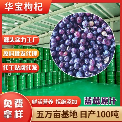 宁夏华宝蓝莓原汁实力厂家产地原料大桶批发20kg/200kg每桶含税运 1桶