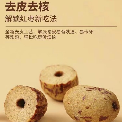 新疆红枣去皮无核休闲零食若羌灰枣100g煲汤泡水去皮去核袋装红枣 2袋图2