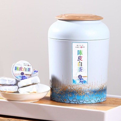 福建陈皮白茶新会老陈皮福鼎白茶寿眉贡眉小茶饼2斤装 1千克图2