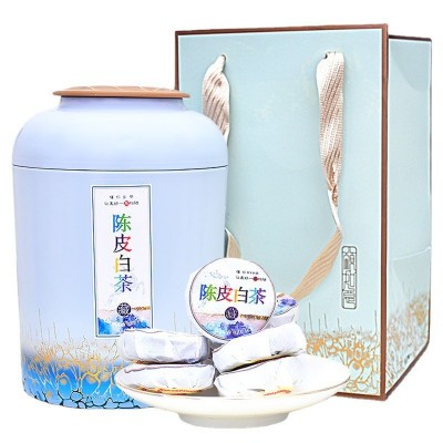 福建陈皮白茶新会老陈皮福鼎白茶寿眉贡眉小茶饼2斤装 1千克