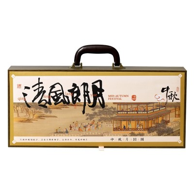 张阿庆中秋节月饼礼盒装广式苏式桃山皮流心奶黄五仁定制logo团购 1盒图5