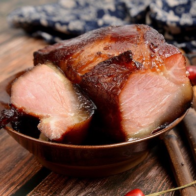 重庆烟熏老腊肉石柱农家熏腊后腿肉四川腊味500克批发自制土猪肉 2袋图4