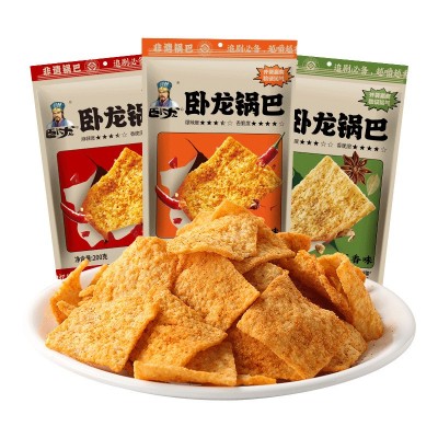 卧龙手工200g*3老灶锅巴袋装麻辣休闲食品老襄阳零食网红零食小吃 1袋图4