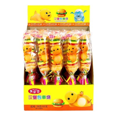 金稻谷28克串烧汉堡橡皮糖软糖创意网红糖果超市零售儿童零食 1盒图5