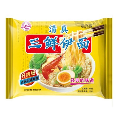 【餐饮批发】华祥清真三鲜伊面方便面泡面袋装砂锅火锅串串店面饼 1箱图5