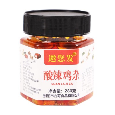 下饭菜泡菜酸辣鸡杂湖南产香辣菜罐装拌饭酱酸萝卜榨菜即食批发 2瓶图5